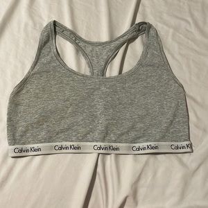 Grey Calvin Klein sports bra